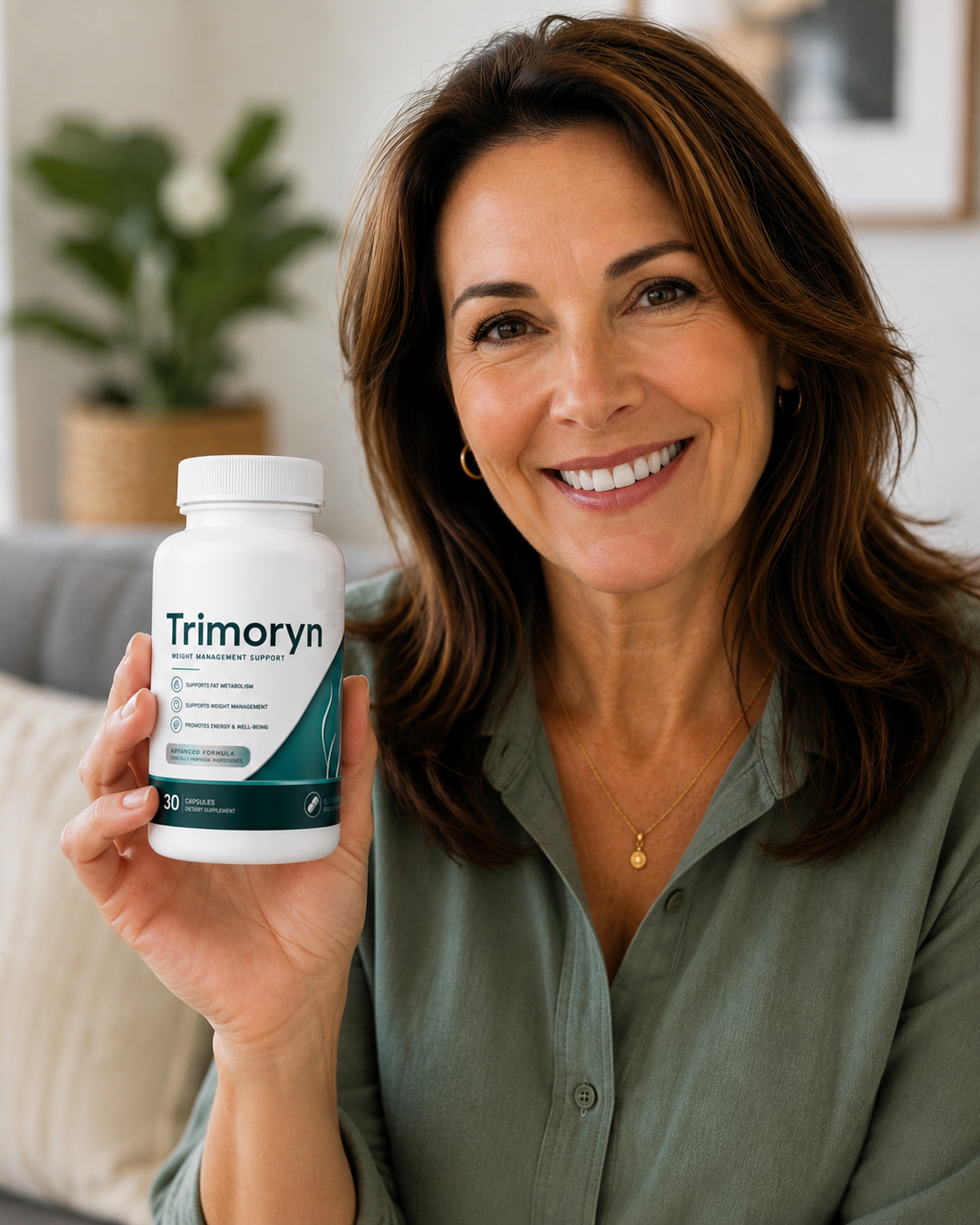 Frau mit Trimoryn — Natürliches Supplement